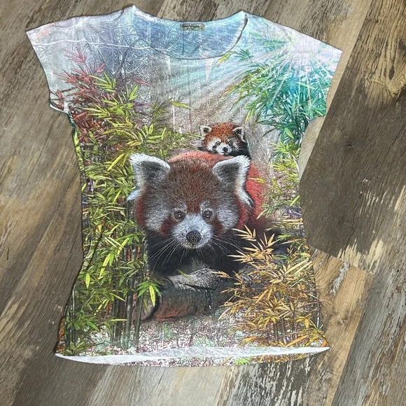 Sweet Gisele New York Bling Studded Raccoon Graphic T Shirt Size XL - Picture 1 of 7